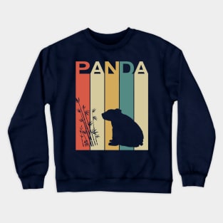 Panda - Cute Vintage Retro Design Crewneck Sweatshirt